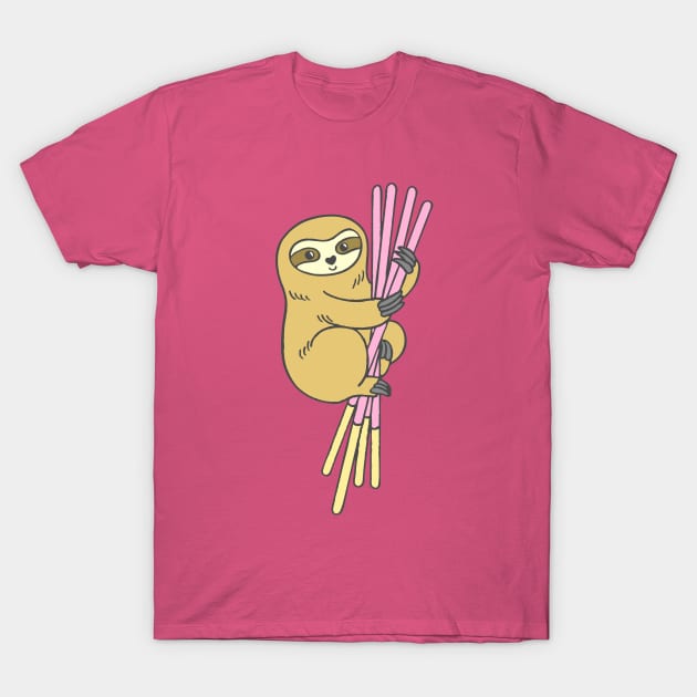 Pocky Sloth T-Shirt by natelledrawsstuff